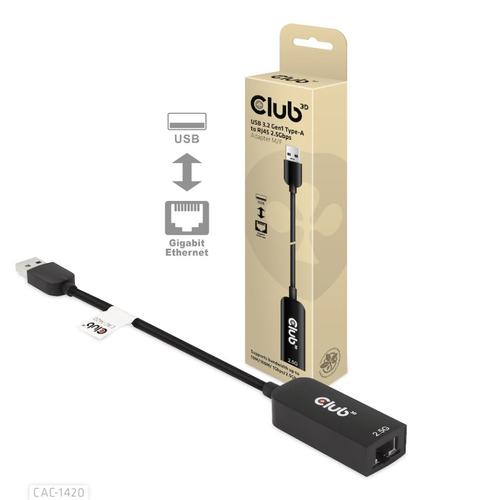 CLUB3D USB 3.2 Gen1 Type A to RJ45 2.5Gbps Adapter - Image 2