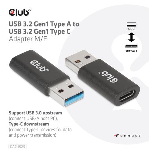 CLUB3D USB 3.2 Gen1 Type A to USB 3.2 Gen1 Type C Adapter M/F - Image 4