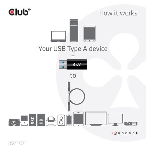 CLUB3D USB 3.2 Gen1 Type A to USB 3.2 Gen1 Type C Adapter M/F - Image 5