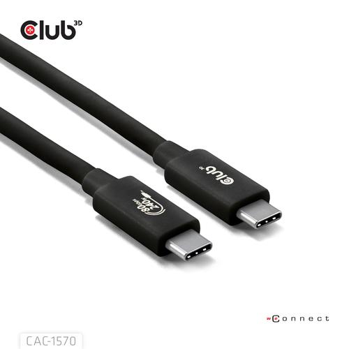 CLUB3D USB 80Gbps Certified 240W 8K240Hz Type-C® 1.2m / 3.94ft Black Cable - Image 2