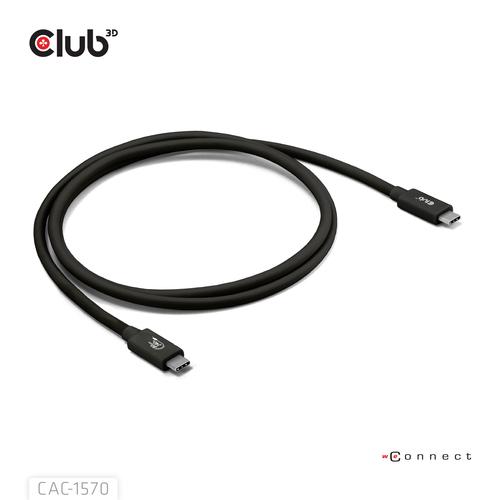 CLUB3D USB 80Gbps Certified 240W 8K240Hz Type-C® 1.2m / 3.94ft Black Cable - Image 3