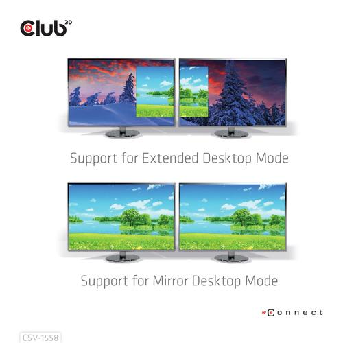 CLUB3D USB-C® Hub to Dual HDMI™ 4K60Hz M/F+PD3.0 100 Watt - Image 4
