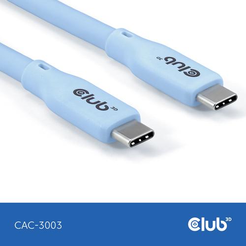 CLUB3D USB C oplaadkabel blauw siliconen & tangle-free - Image 6