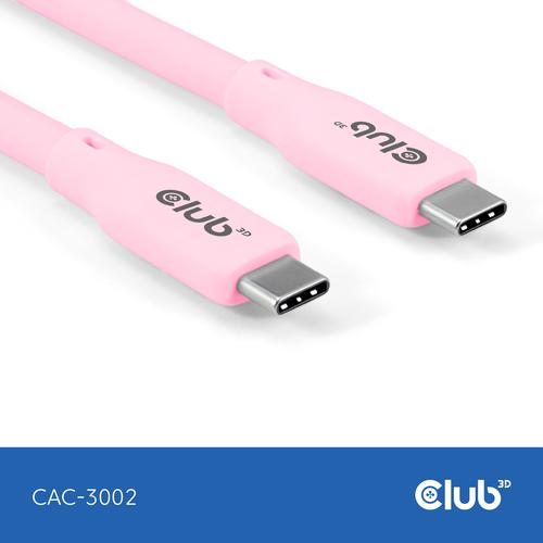 CLUB3D USB C oplaadkabel roze siliconen & tangle-free - Image 6