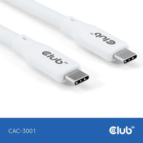 CLUB3D USB C oplaadkabel wit siliconen & tangle-free - Image 6
