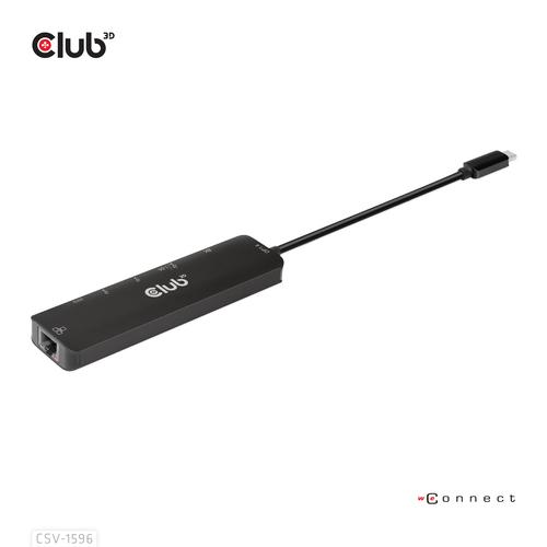 CLUB3D USB Gen1 Type-C, 6-in-1 Hub with HDMI 8K30Hz, 2xUSB Type-A, RJ45 and 2xUSB Type-C, Data and PD charging 100 watt - Image 8