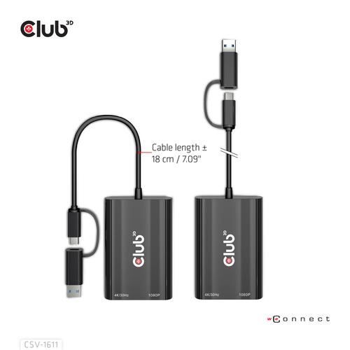 CLUB3D USB Gen1 Type-C/-A to Dual HDMI (4K/30Hz) / VGA (1080/60Hz) - Image 8