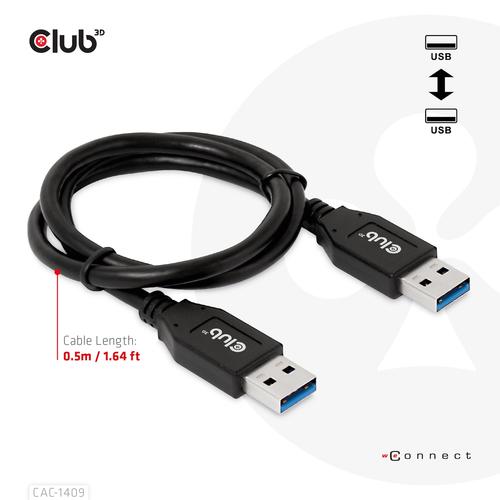 CLUB3D USB Type-A Gen2(10G) cable, 3A M/M 0.5m / 1.64 ft - Image 6