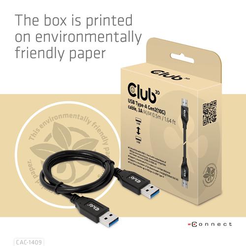 CLUB3D USB Type-A Gen2(10G) cable, 3A M/M 0.5m / 1.64 ft - Image 8