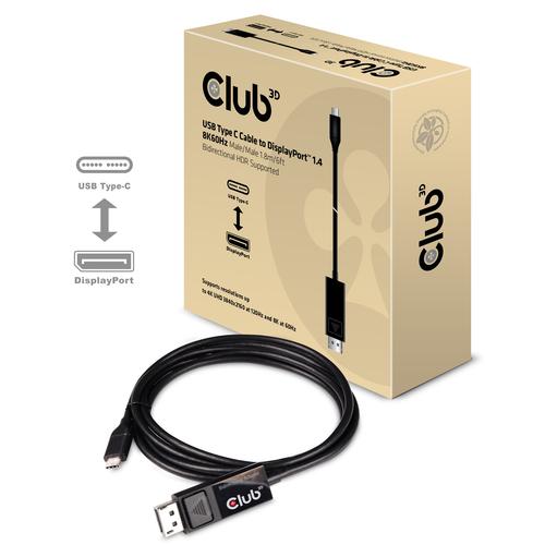 CLUB3D USB Type C Cable naar DP 1.4 8K60Hz M/M 1.8m - Image 2