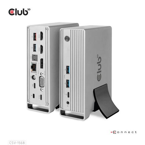 CLUB3D USB type C Universeel docking station 2x USB Gen2 Type-A 1x USB Gen1 Type-A 1x USB Type-A (ROOD) Smart Charging-poort 5V/2.4A Max. • 2x HDMI (DP Alt Mode) 1x DP (DP Alt Mode) 1x VGA 1x RJ45 max.120 Watt opladen - Image 7