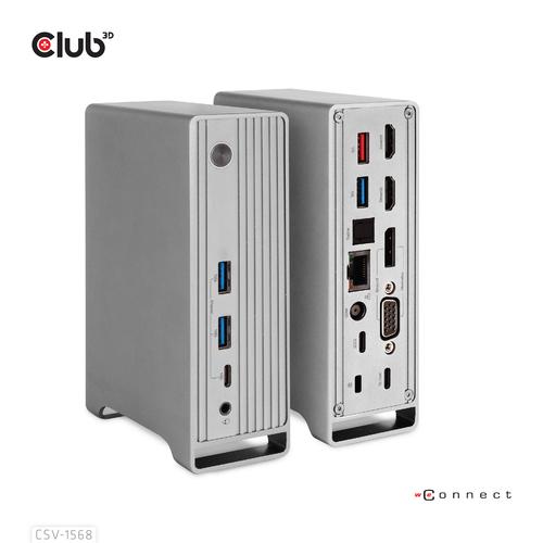 CLUB3D USB type C Universeel docking station 2x USB Gen2 Type-A 1x USB Gen1 Type-A 1x USB Type-A (ROOD) Smart Charging-poort 5V/2.4A Max. • 2x HDMI (DP Alt Mode) 1x DP (DP Alt Mode) 1x VGA 1x RJ45 max.120 Watt opladen - Image 8