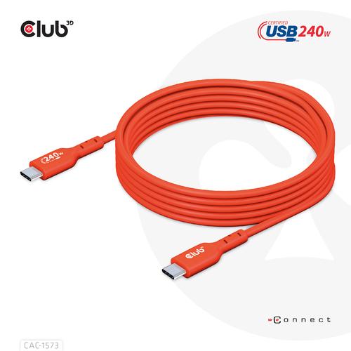 CLUB3D USB2 Type-C Bi-Directional Cable, Data 480Mb,PD 240W(48V/5A) EPR M/M 2m USB IF GECERTIFICEERD - Image 3