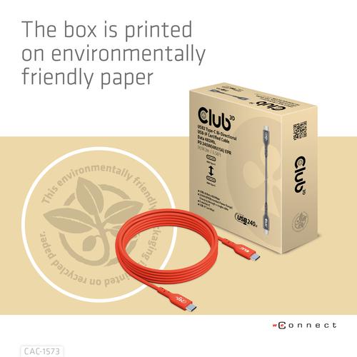 CLUB3D USB2 Type-C Bi-Directional Cable, Data 480Mb,PD 240W(48V/5A) EPR M/M 2m USB IF GECERTIFICEERD - Image 4