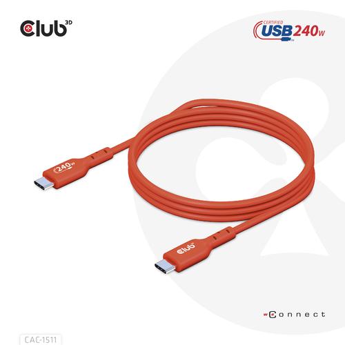 CLUB3D USB2 Type-C Bi-Directional USB-IF Certified Cable Data 480Mb, PD 240W(48V/5A) EPR M/M 4m / 13.13ft - Image 3