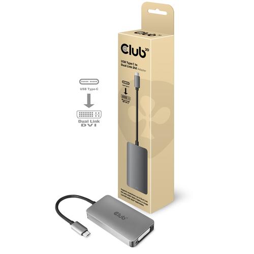 CLUB3D USB3.2 Gen1 Type-C to Dual Link DVI-D HDCP AAN versie Actieve Adapter M/V - Image 1