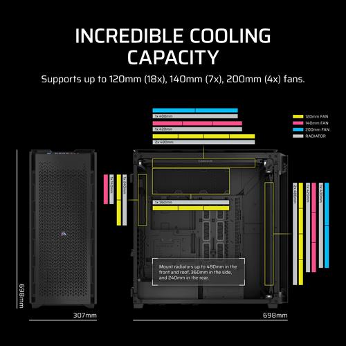 Corsair 9000D RGB AIRFLOW Full Tower Zwart - Image 8