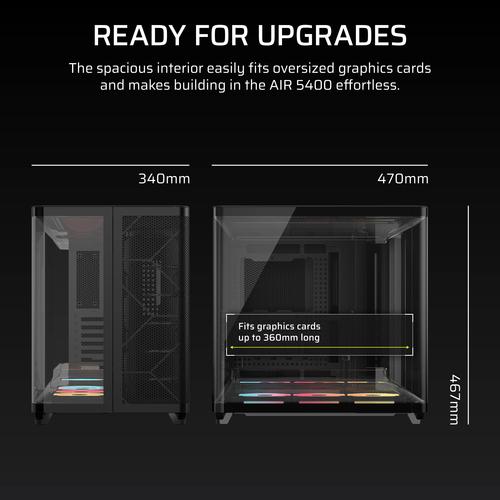 Corsair AIR 5400 LX-R RGB iCUE LINK Midi Tower Zwart - Image 3