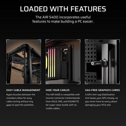 Corsair AIR 5400 LX-R RGB iCUE LINK Midi Tower Zwart - Image 4