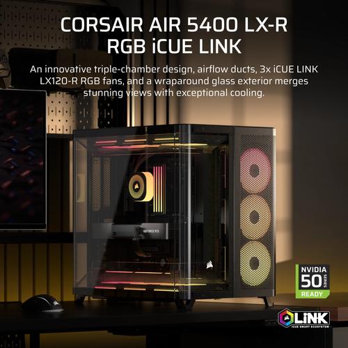 Corsair AIR 5400 LX-R RGB iCUE LINK Midi Tower Zwart - Image 5