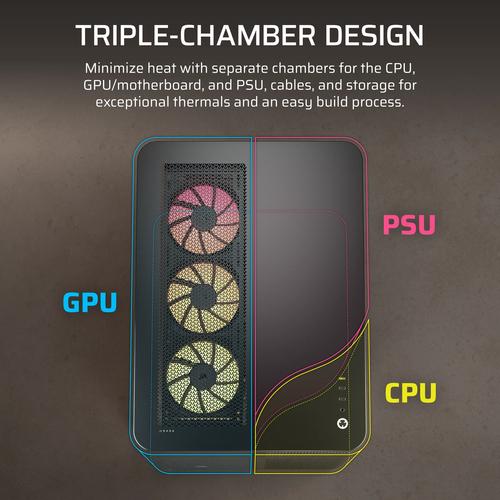 Corsair AIR 5400 LX-R RGB iCUE LINK Midi Tower Zwart - Image 6