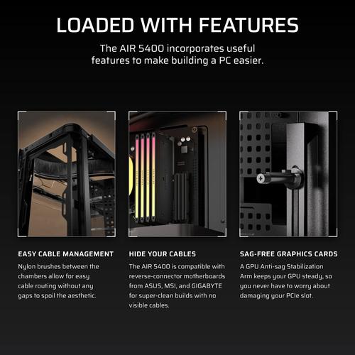 Corsair AIR 5400 RS-R ARGB Midi Tower Zwart - Image 4