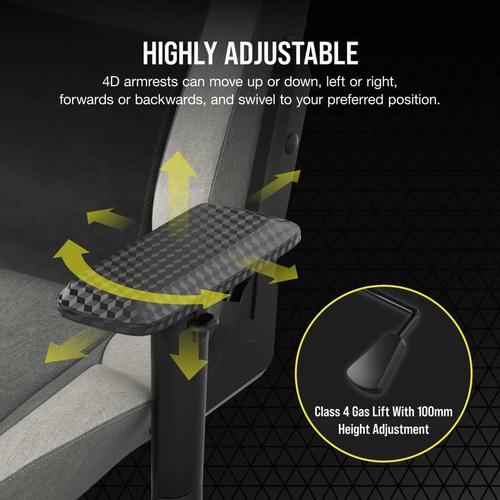 Corsair CF-9010058-WW gamestoel PC-gamestoel Zitgedeelte van mesh Grijs - Image 5