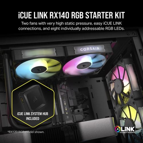 Corsair iCUE LINK RX140 RGB Computer behuizing Ventilator 14 cm Zwart 2 stuk(s) - Image 2