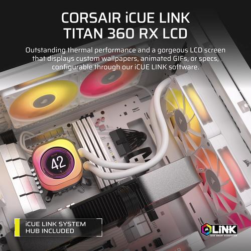 Corsair iCUE LINK TITAN 240 RX LCD Processor Alles-in-één vloeistofkoeler 12 cm Wit 1 stuk(s) - Image 3