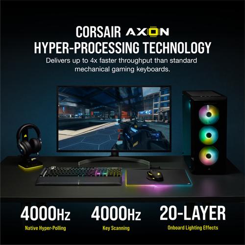 Corsair K100 RGB toetsenbord Gamen USB AZERTY Frans Zwart - Image 7