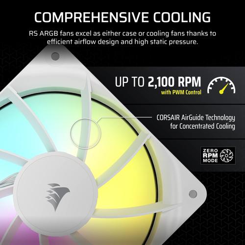 Corsair RS120 ARGB Computer behuizing Ventilator 12 cm Wit 3 stuk(s) - Image 10
