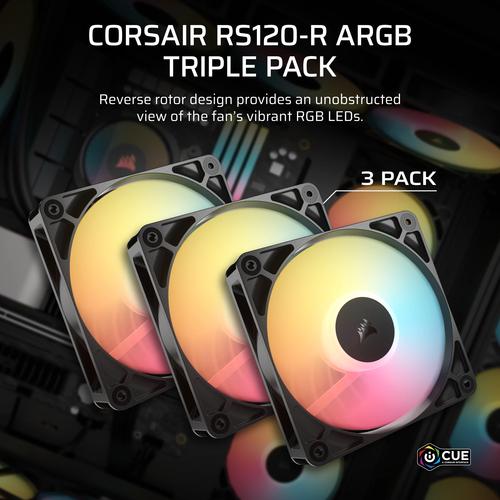 Corsair RS120-R ARGB Computer behuizing Ventilator 12 cm Zwart 3 stuk(s) - Image 5