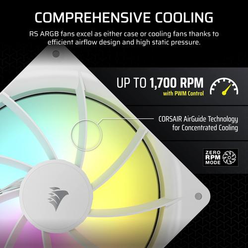 Corsair RS140 ARGB Computer behuizing Ventilator 14 cm Wit 2 stuk(s) - Image 8