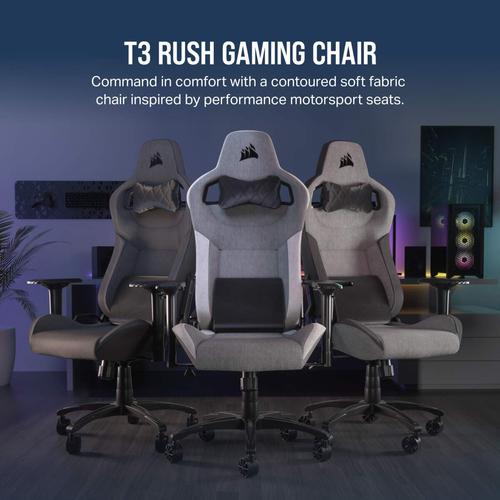 Corsair T3 RUSH (2023) Universele gamestoel Gecapitonneerde zitting Antraciet, Grijs - Image 2