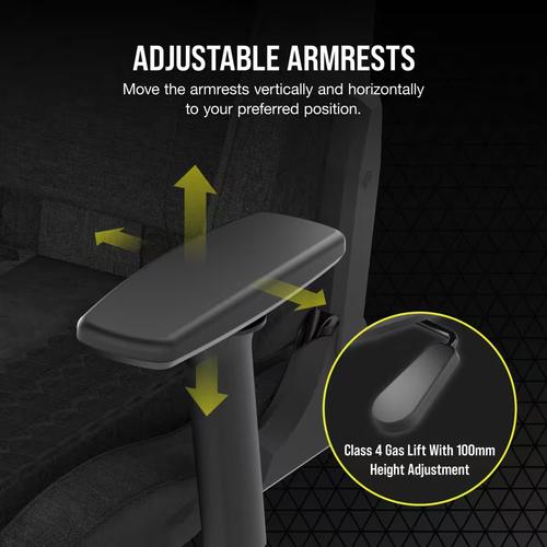 Corsair TC100 RELAXED Universele gamestoel Gecapitonneerde zitting Zwart - Image 5