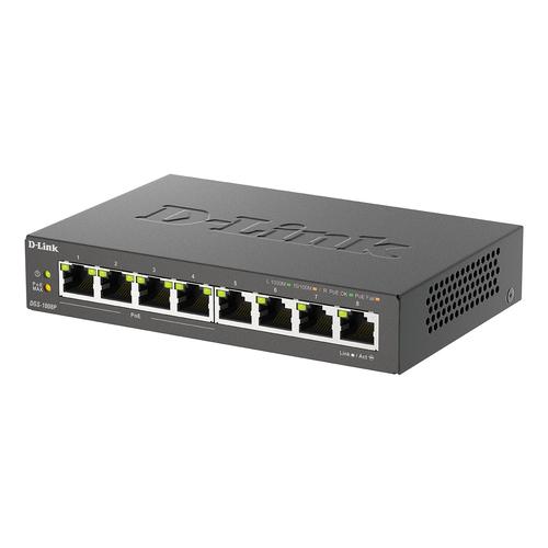 D-Link DGS-1008P/E netwerk-switch Unmanaged L2 Gigabit Ethernet (10/100/1000) Power over Ethernet (PoE) Desktop Zwart - Image 4