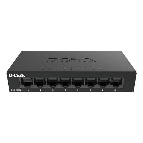 D-Link DGS-108GL Unmanaged Gigabit Ethernet (10/100/1000) Zwart - Image 1