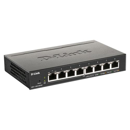 D-Link DGS-1100-08PV2 Managed L2/L3 Gigabit Ethernet (10/100/1000) Power over Ethernet (PoE) Zwart - Image 2