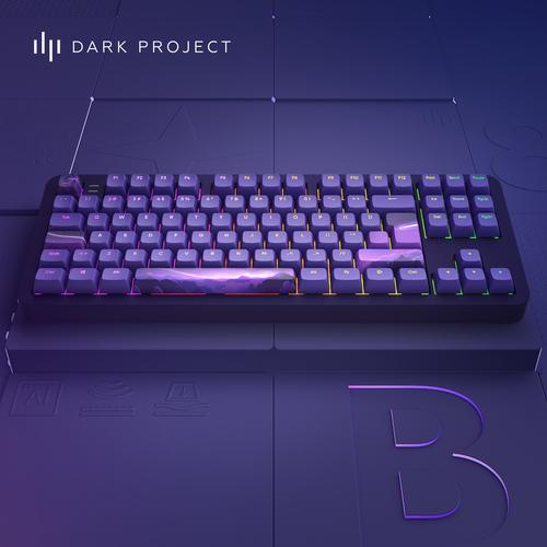 Dark Project ALU87B Celestial, G3MS Voidstone Switch, UK/DE/AT/ES/IT/FI/NO/SE/DK toetsenbord Gamen USB QWERTZ Deens, Engels, Duits, Italiaans, Scandinavisch, Noors, Spaans, Zweeds, Brits Engels Paars - Image 5