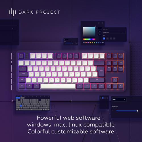 Dark Project DPKB_VIOLET_ 87_ISO toetsenbord Gamen USB QWERTZ Deens, Engels, Fins, Duits, Italiaans, Scandinavisch, Noors, Spaans, Zweeds, Brits Engels Violet - Image 3