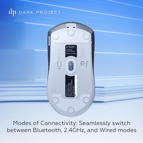 Dark Project DPP_NexusUltra_BW muis Gamen Ambidextrous RF Wireless + Bluetooth + USB Type-C Optisch 30000 DPI - Image 7