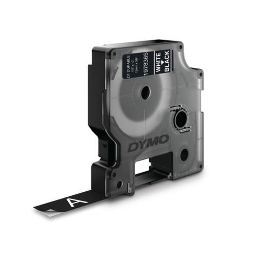 DYMO D1 -Durable Labels - White on Black - 12mm x 3m - Image 1