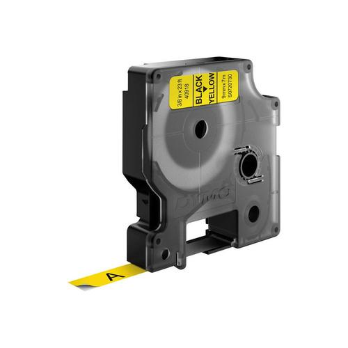 DYMO D1 -Standard Labels - Black on Yellow - 9mm x 7m - Image 1