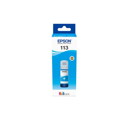 Epson 113 EcoTank Pigment Cyan ink bottle - Image 1