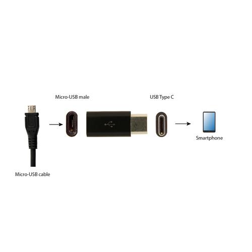 Gembird A-USB2-CMmF-01 USB Type-C Micro USB Zwart - Image 2