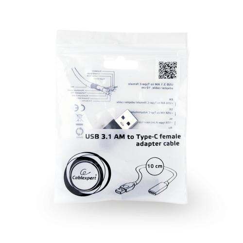 Gembird A-USB3-AMCF-01 USB-kabel USB 3.2 Gen 1 (3.1 Gen 1) 0,1 m USB A USB C Zwart - Image 2