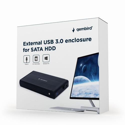 Gembird EE3-U3S-3 behuizing voor opslagstations HDD-behuizing Zwart 3.5 - Image 2