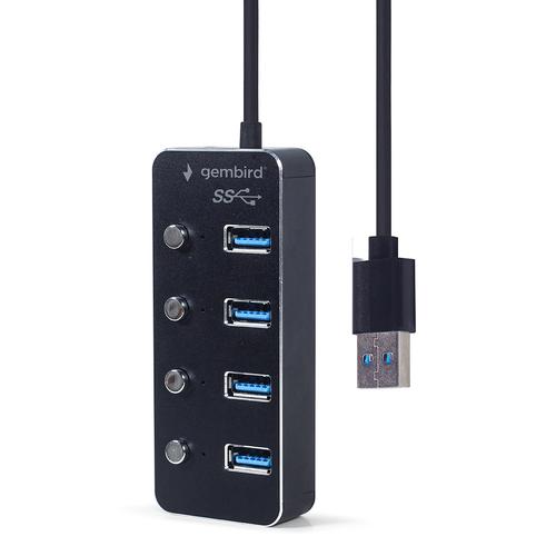 Gembird UHB-U3P4P-01 interface hub USB 3.2 Gen 1 (3.1 Gen 1) Type-A 5000 Mbit/s Zwart - Image 2