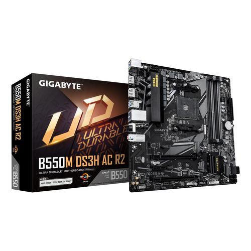GIGABYTE B550M DS3H AC R2 moederbord AMD B550 Socket AM4 micro ATX
