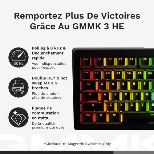 Glorious Gaming GMMK 3 HE 100% Prebuilt toetsenbord Gamen USB AZERTY Frans Zwart - Image 3